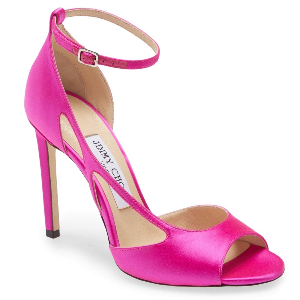 Jimmy Choo Liu Fuschia Satin Heel (Worn once) 39 1/2 (9.5)